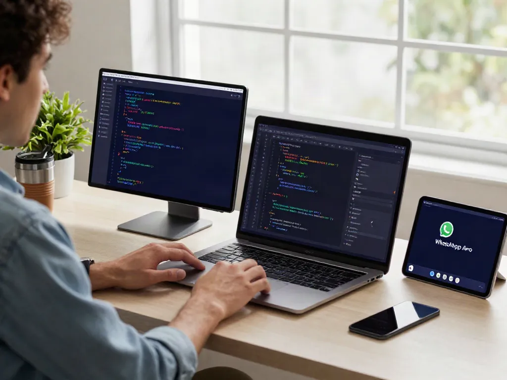 Developer working on GBApps Aero APK features in a stylish tech workspace